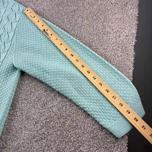 Haband Vintage Light Green Cable Knit Cardigan Sweater Womens Medium Acrylic
