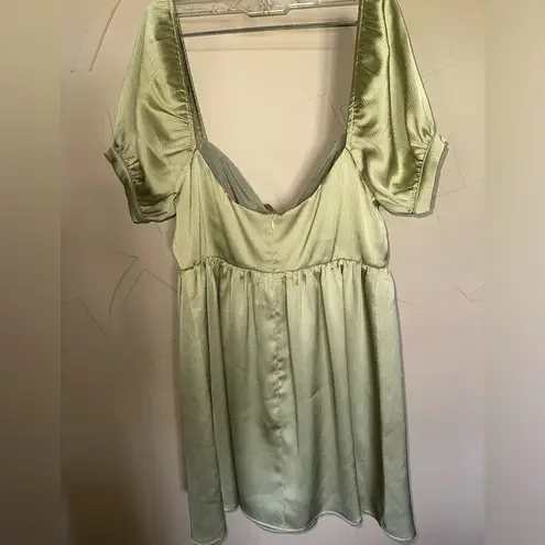 Emory park Silk green babydroll dress