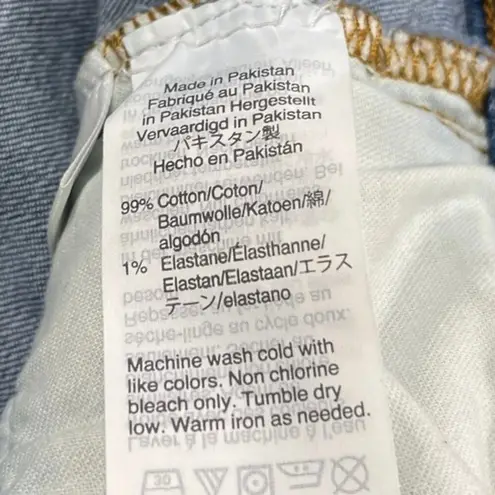 J.Crew Mercantile Women's Blue High Waist Raw Hem Mini Denim Jean Skirt Size 0