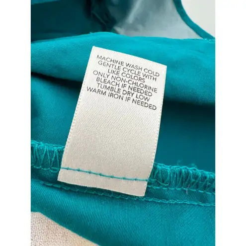 Cj Banks Turquoise Full Zip Front Sleeveless Ruffle Vest 1X Blue