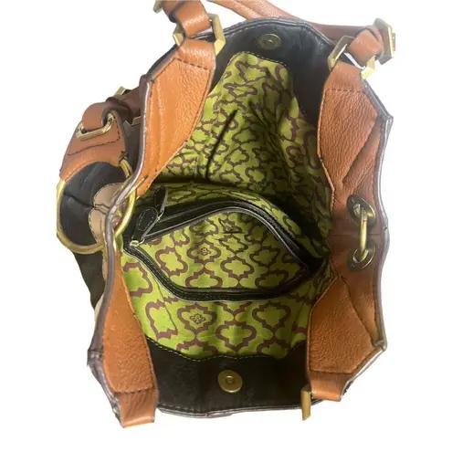 Oryany leather purse black, cream & tan shoulder strap Black