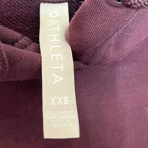 Athleta  Steady State Crop Sweatshirt Hoodie Cropped Antique Burgundy Women’s XXS