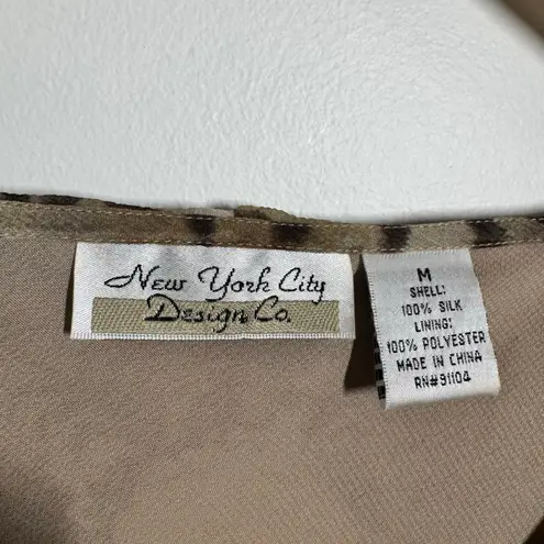 Vintage 90s Y2K Silk Babydoll Top Women M Brown Zebra Floral Bratz Going Out Size M