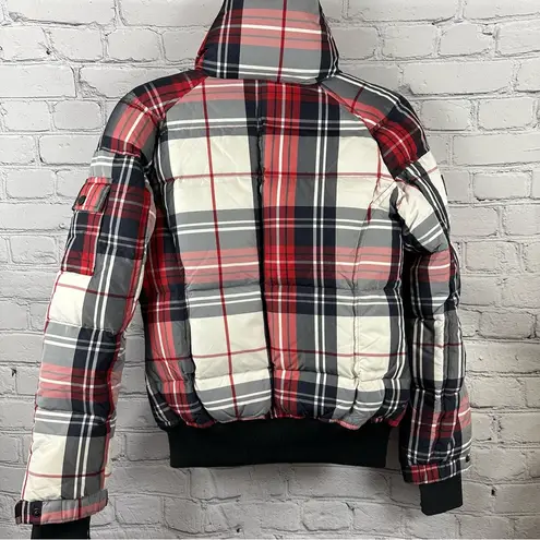 SAM. Freestyle Down Bomber Jacket Alpine Plaid Wind & Water Resistant XS NWT Red