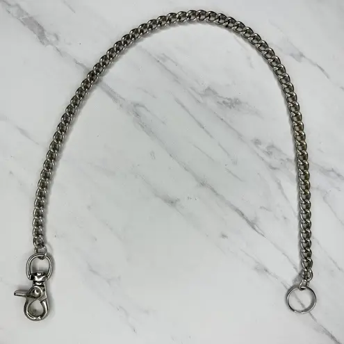 Silver Tone Wallet Chain Keychain 23.5" Biker Rocker Keyring ✨ - Image 1