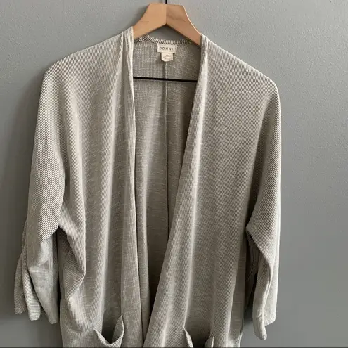DONNI. Ribbed Sweater Coat, One Size Fits All Gray Size L