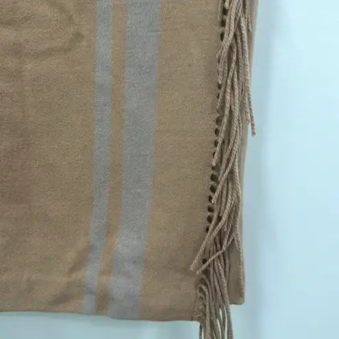 J. McLaughlin Womens Ines Skirt 6 Wool Tan Pencil Wrap Fringe Lined Knee Modest