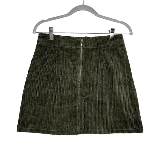 Francesca's  Mi Ami Tamm Zip Corduroy Mini Skirt Green Small New Academia Fall