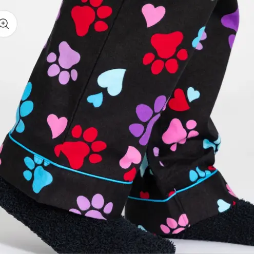 Warm comfy cozy dog lover paw print colorful flannel winter pajama set NWT 2X Size XXL