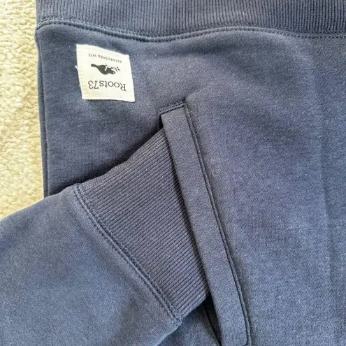 Roots Navy Blue 1/4 Zip Pullover Sweatshirt Women's Med