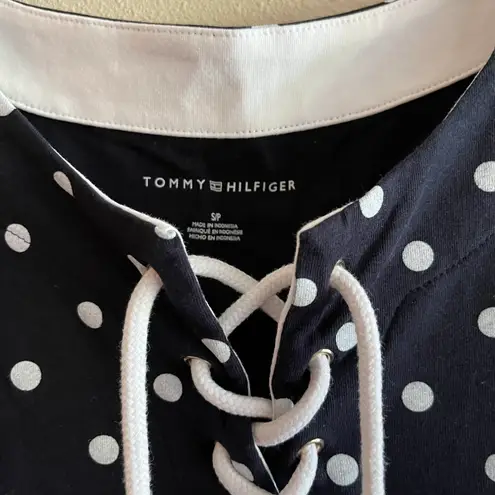 Tommy Hilfiger Navy Polka Dot Tie Dress