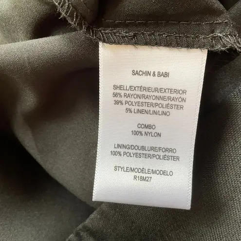 Sachin + Babi Beaded Chiffon Fit and Flare Cocktail Dress Black Size 8