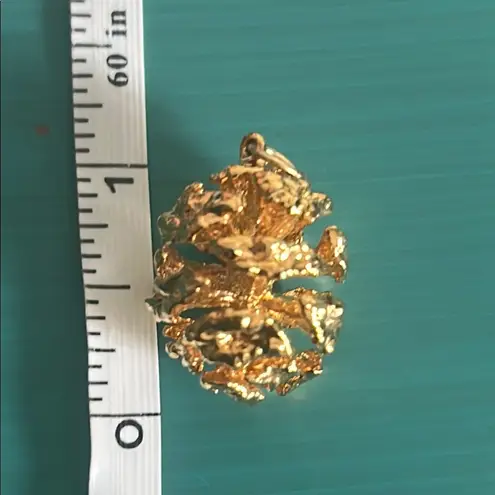 Set of Best of Both Worlds Sea Shell and Forest Pinecone Gold Electroplate Charm