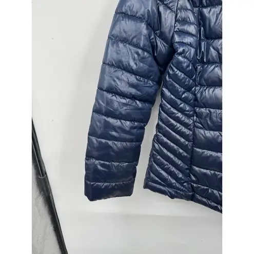 Big Chill Puffer Coat Women Small Navy Blue Outdoor Full Zip Cozy Hiking Winter