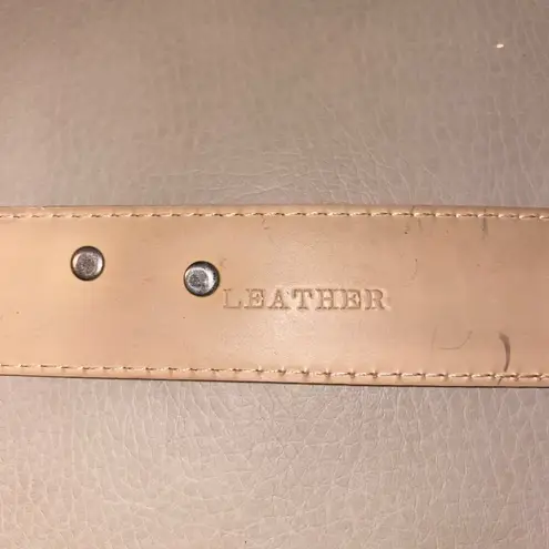 Leather Belt Tan Camel Brown 34 Small Vintage Animal Elephant Lion Metal Accent