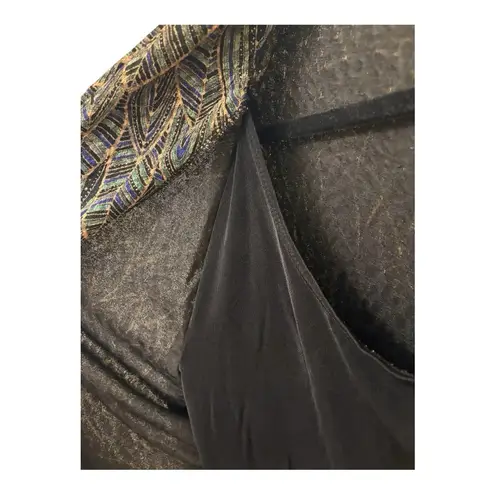 JM Collection Vintage Metallic Leaf Open Jacket Plus 1X 90s Y2K Evening Glam