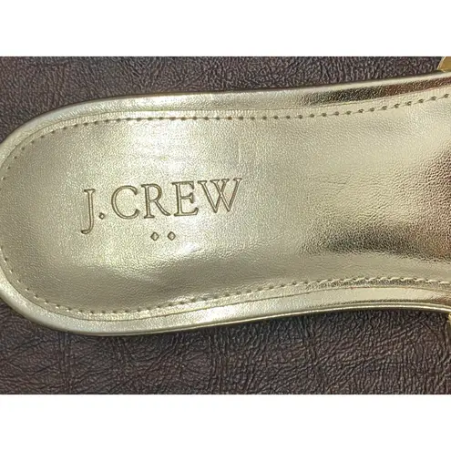 J.Crew Metallic Gold Knot Slide Sandals Size 9 Minimalist Chic Resort Coastal