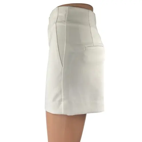 En Saison Women's White High Waisted Pleated Straight Mini Shorts Size XS