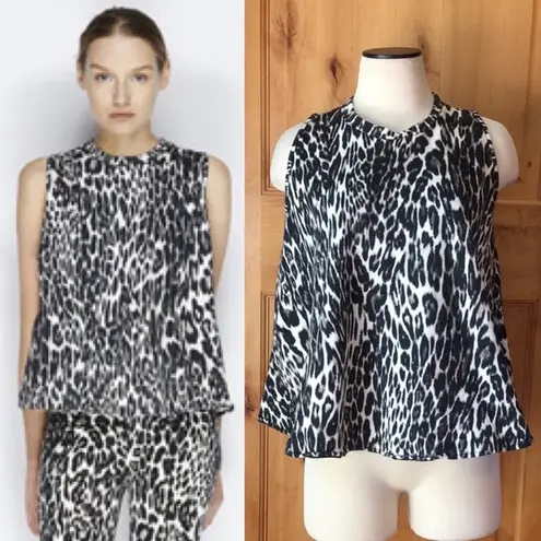 Giambattista VALLI x 7 For All Mankind Leopard Sleeveless Top EUC M Gray Size M