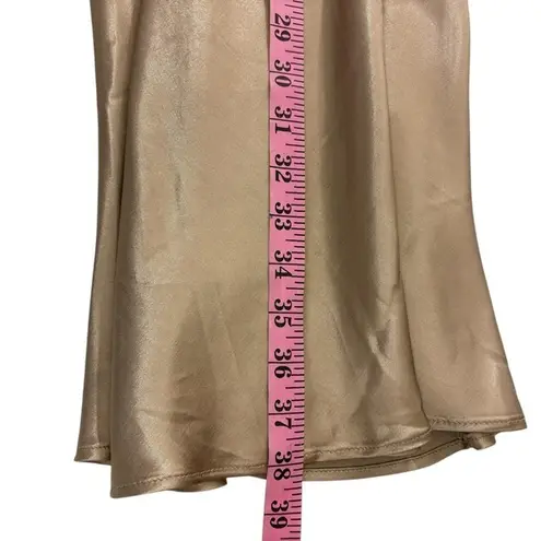 River Island Gold Satin Maxi Skirt Slip Skirt Size US 4 UK 8