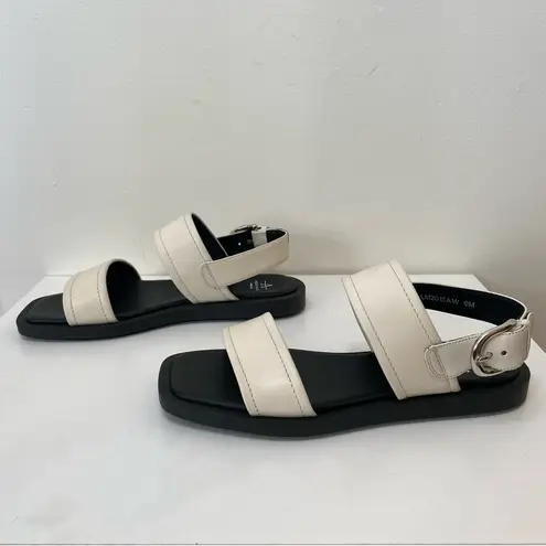 Aquatalia | Joni Leather Sporty Slingback Sandals in Eggshell Ivory Sz 9M