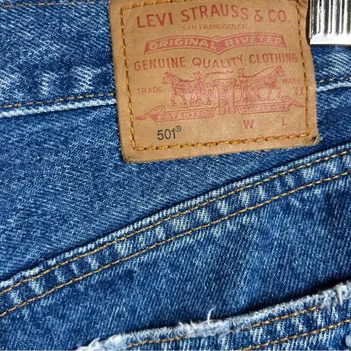 Levi's Levi’s‎ Premium Dark Wash Distressed 501 High Rise Jeans