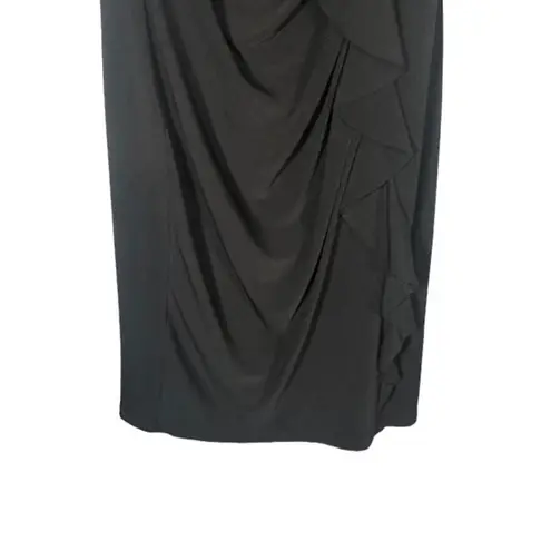 Suzi Chin for Maggy Boutique Black Sleeveless Ruffled Formal Dress Women Sz 10