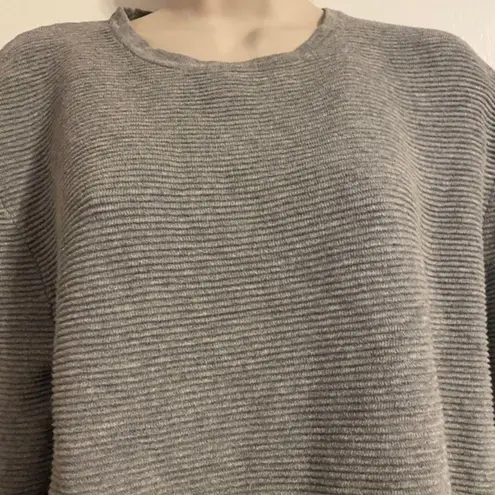ZARA  Grey Waffle Knit Basic Sweater Size XL Staple Capsule Wardrobe Minimalist