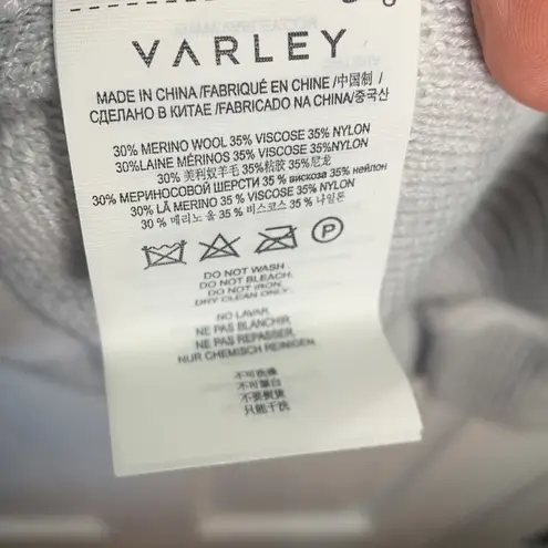 Varley Women’s Calvert Gray White Zebra Print V-neck Oversize Sweater W-170 Sz S