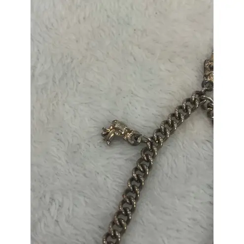 Vintage Charm Bracelet with House Soldier & Toy Figurine Charms Silver