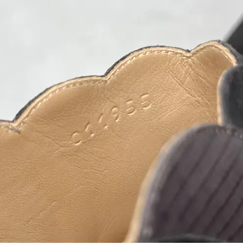 Chloé NEW Chloe Eva Leather Suede Scalloped Pounted Toe Backless Mule Heels Gray 36.5