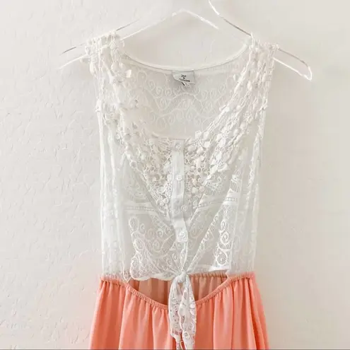 Hot & Delicious white lace orange skirted dress
