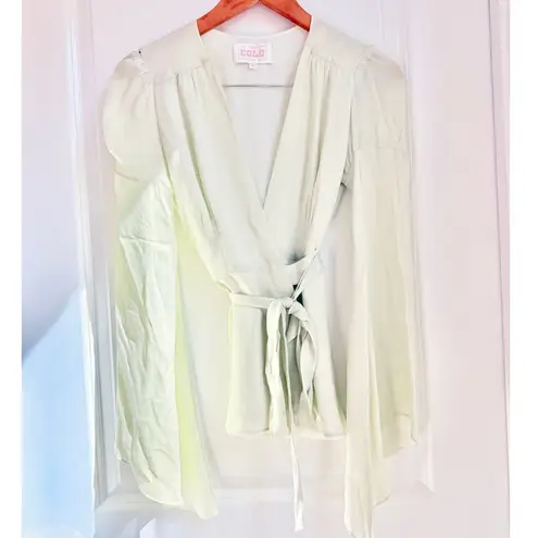 Stone Cold Fox 100% Silk Sage Beverly Blouse Size 1 Bell Sleeve Feminine Chic - Image 3
