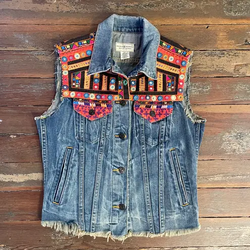 Denim & Supply Ralph Lauren Vintage Rare Jean Vest Southwestern - Sz S π§‘π