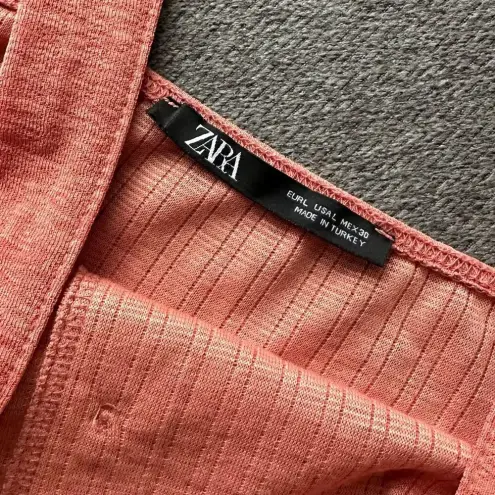 ZARA  Coral Button Down Sleeveless Maxi Dress Large