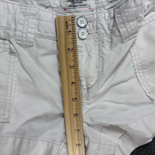 American Eagle Vintage Y2K  Low‎ Rise White Micro Shorts Sz 6 Mallcore Distressed