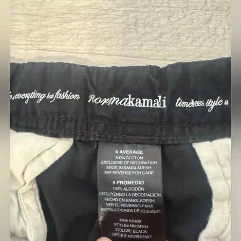 Norma Kamali Black Cotton Convertible Cargo Pants Adjustable Length Sz 8 *HOLE
