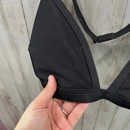 New! JCrew Black Ribbed Triangle Bikini Top Womens Size 3X BH483
