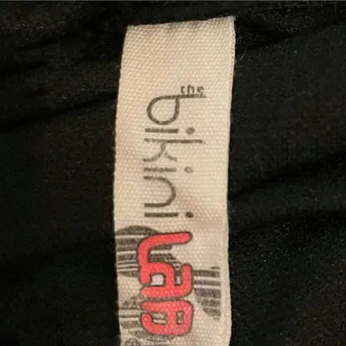 The Bikini Lab Crochet High Neck Bikini Set Top Bottoms Swim Black Hipster Halter