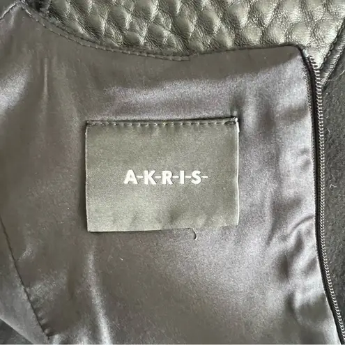 Akris Black Wool And Leather Dress Sleeveless Midi Dress