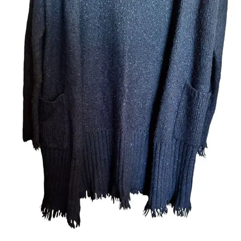Velvet by Graham & Spencer Duster Cardigan Womens Medium Black Wool Blend Open