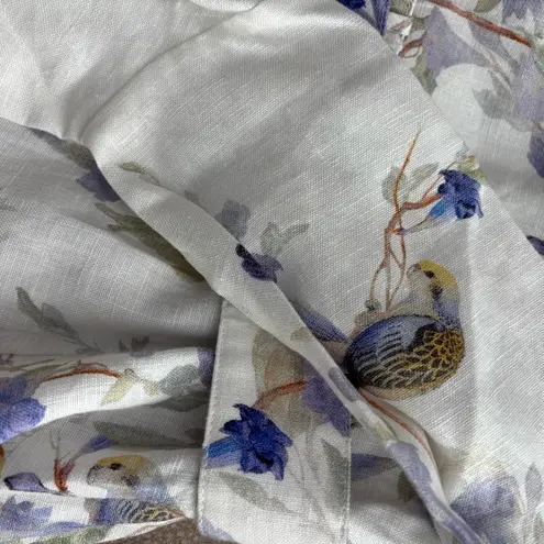 Zimmermann Cream and Purple Floral Long Sleeve Dress