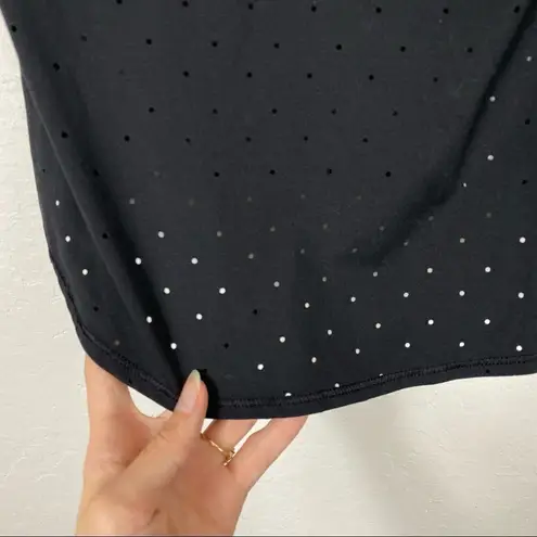 Athleta  Green & Black Palm Frond Print Mesh Back Racerback Tank Top