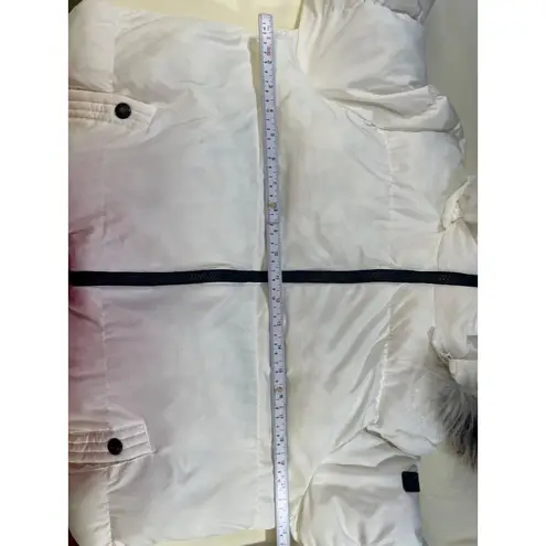 Sam Edelman  Womens White Puffer Jacket with Faux Fur Hood size M SKU 7059