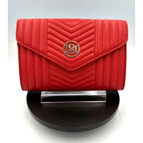 Badgley Mischka Crossbody Chevron Quilted Center Cover - Red