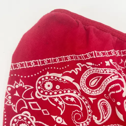 Fashion Magazine Womens Y2K Vintage 2000s Bandana Tube Top Paisley Print Size L