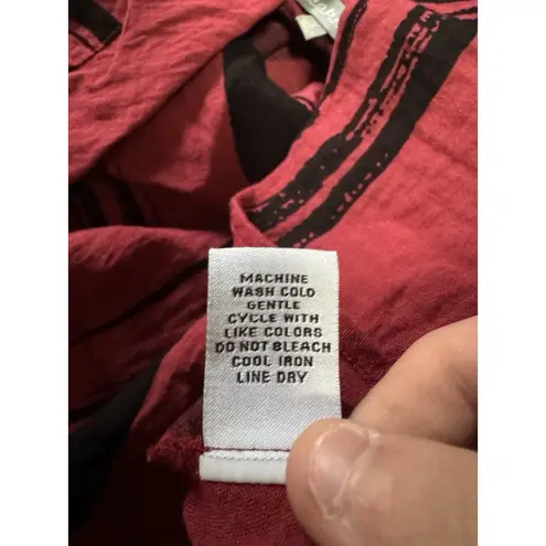 Habitat Clothes To Live In Women Small Black Red Cowl Neck Lagenlook Tunic Top