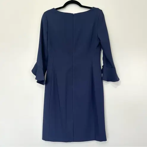 Karl Lagerfeld Paris Navy Scuba Crepe Sheath Dress Size 6