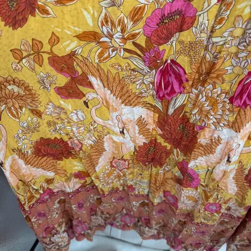 Spell & The Gypsy Women’s Small Yellow Patterned Siren Song Marigold Midi Dress