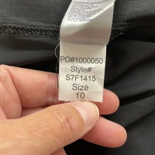 NYDJ Black Bridget Peplum Short Sleeve Ponte Dress